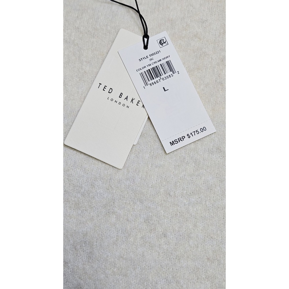 Ted Baker London Floral Jacquard Sweater Women's Size Large Cream Ivory - Picture 7 of 8
